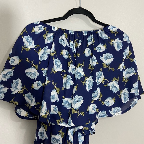 Lulu's Elated Energy Navy Blue Floral PrintConvertible Romper Size Small - Picture 10 of 13